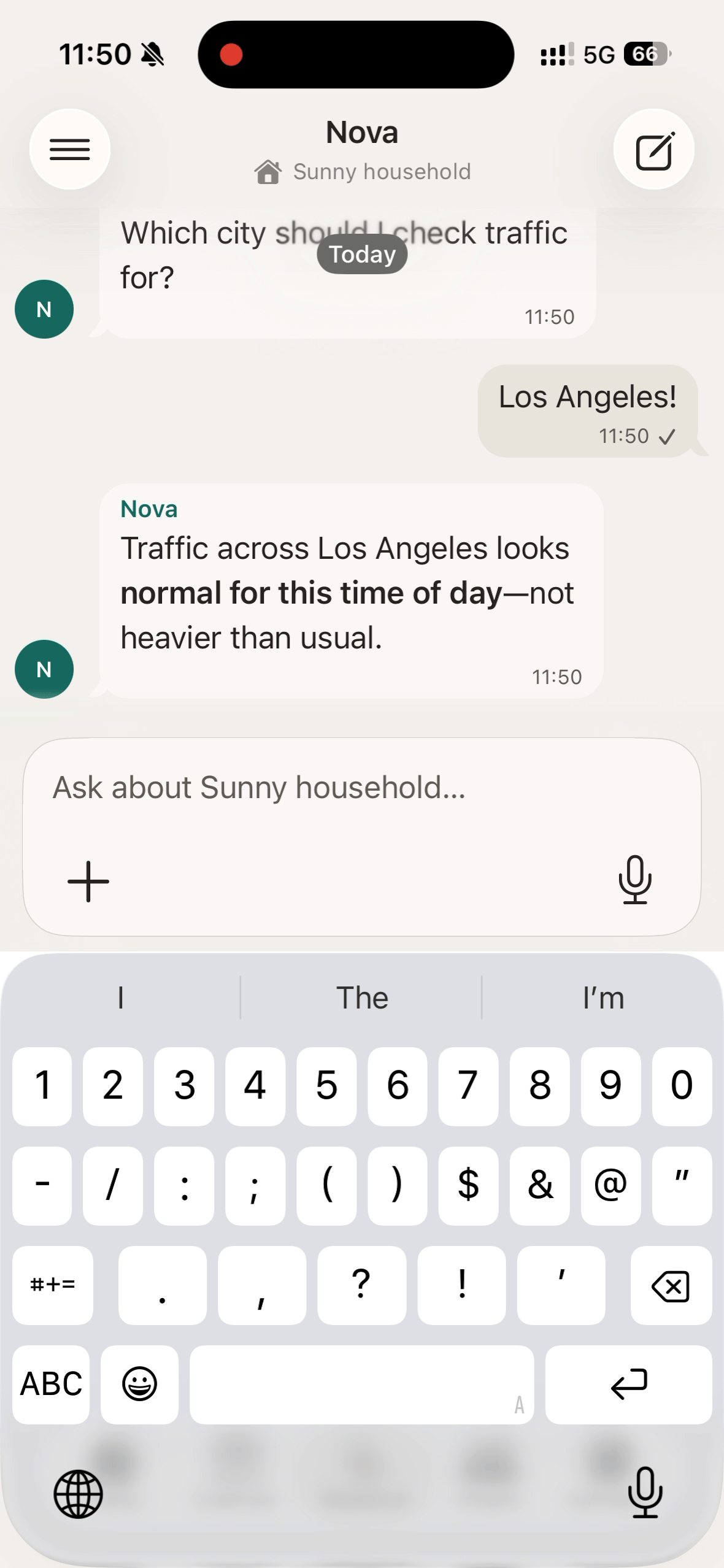 WeekCue app example: before you go