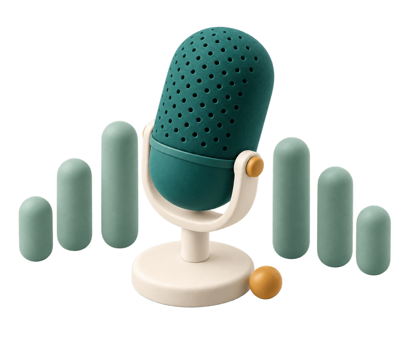 Sculptural microphone and voice waveform