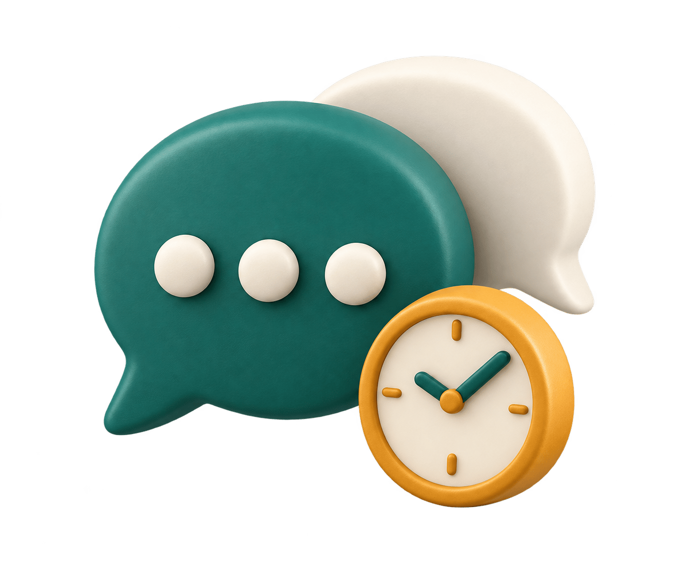 Sculptural message bubble and clock